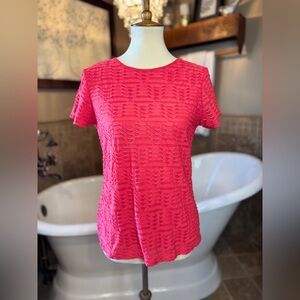 Calvin Klein hot pink textured short sleeve shirt size small
